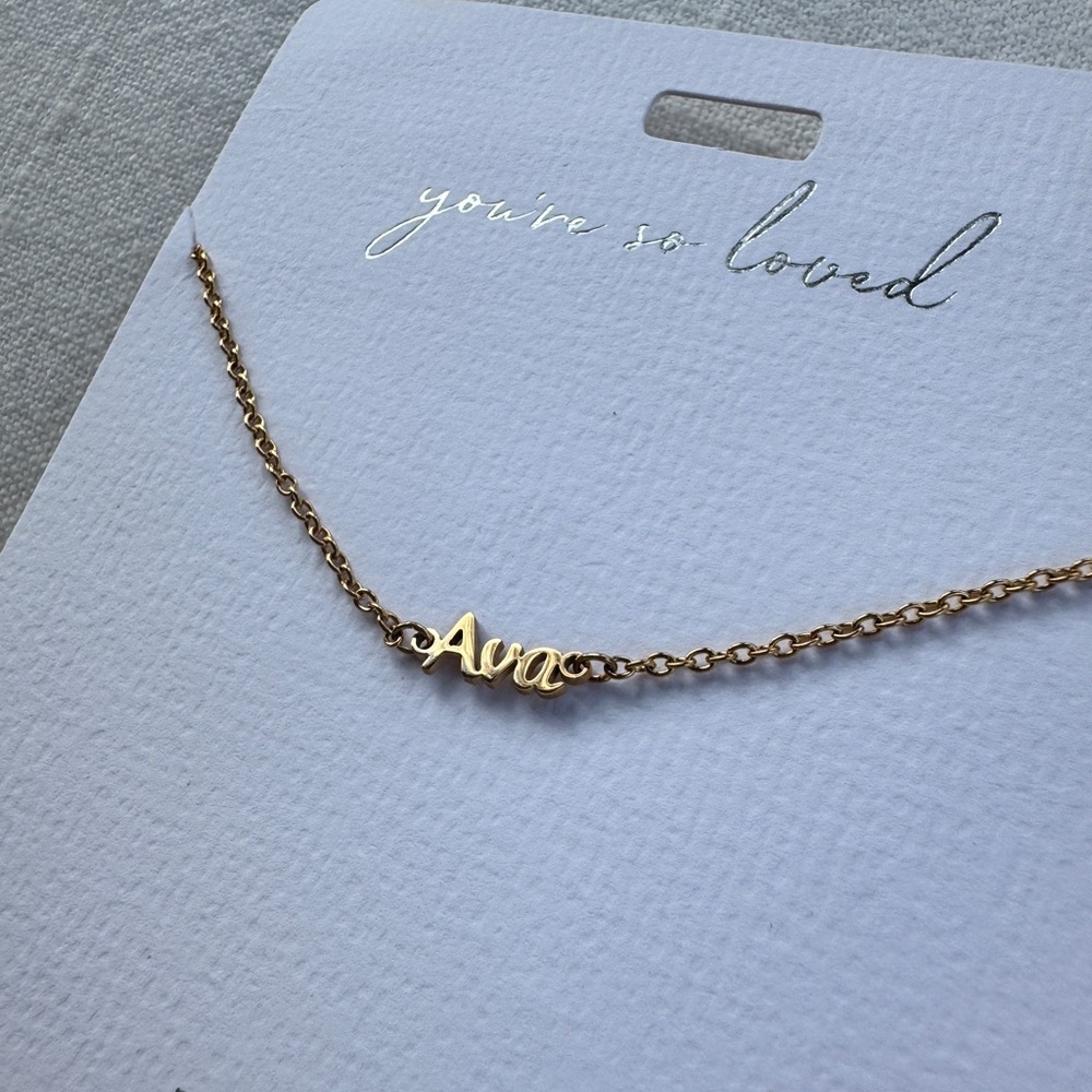 Marina De Buchi Luxè Gold Plated ‘Ava’ Pendant Name Necklace